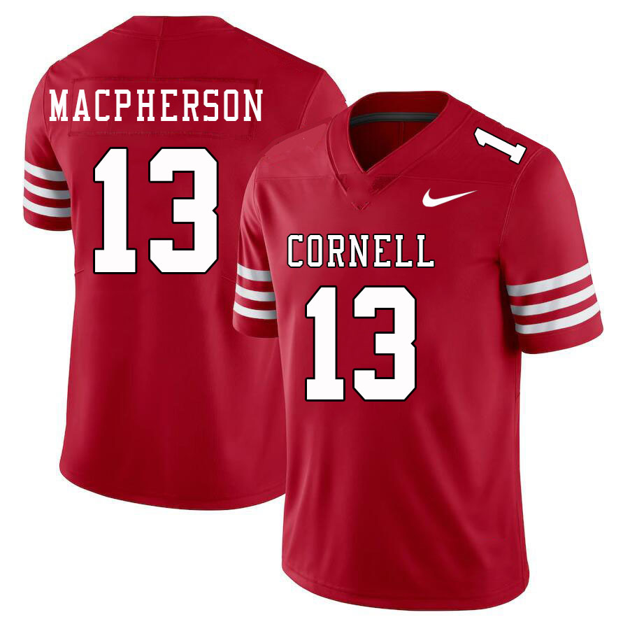 Men-Youth #13 Tommy MacPherson Cornell Big Red 2023 College Football Jerseys Stitched Sale-Red